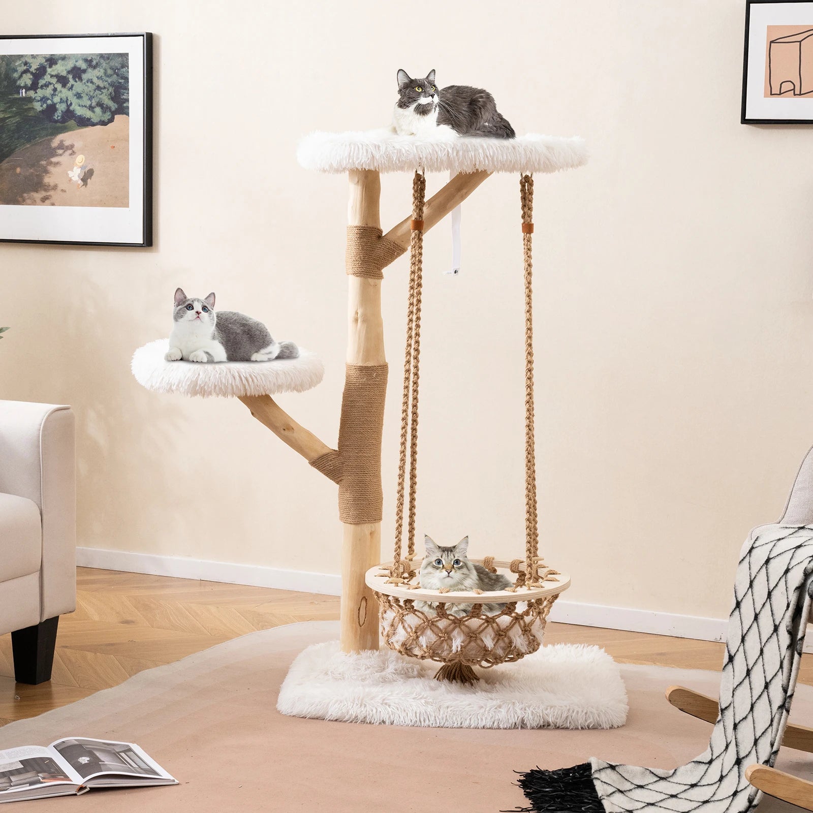 Arbre à chat scandinave avec balançoire - Bofélin - 6 Image