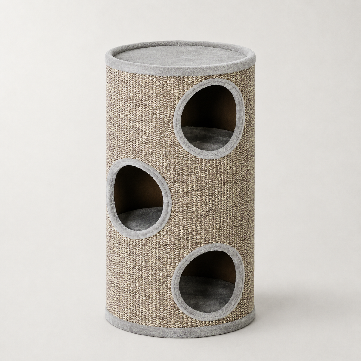 Arbre à chat tonneau gris design - Bofélin