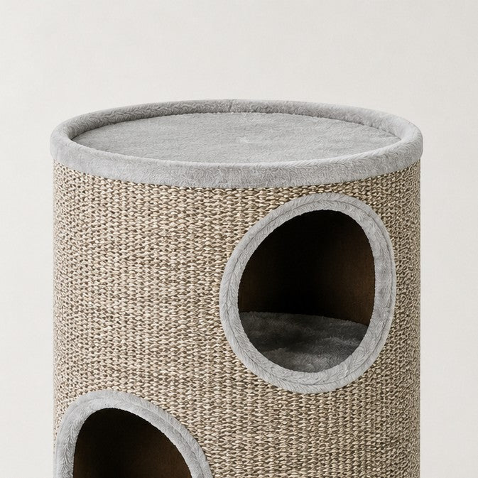 Arbre à chat tonneau gris design - Bofélin - 3