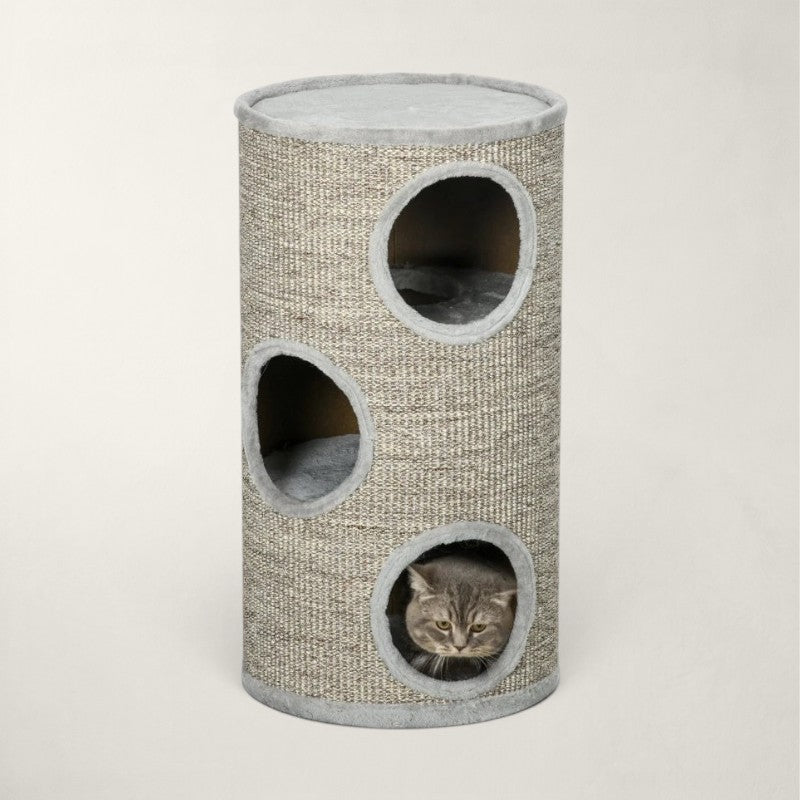 Arbre à chat tonneau gris design - Bofélin - 6