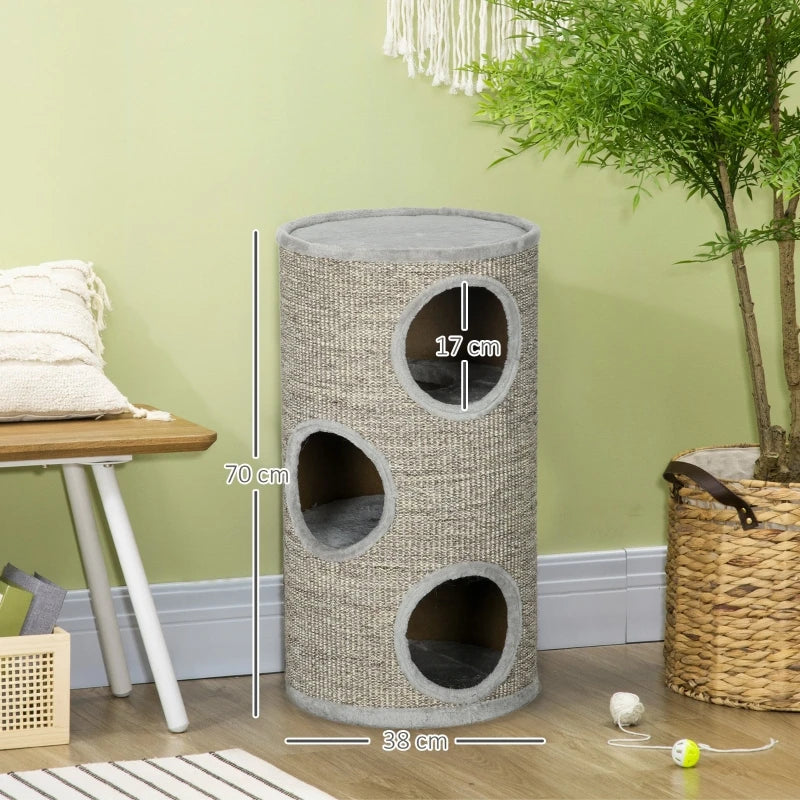 Arbre à chat tonneau gris design - Bofélin - 8