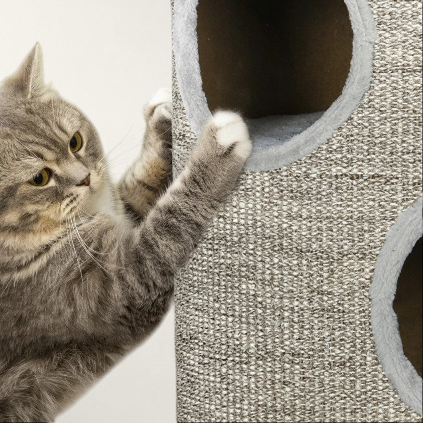 Arbre à chat tonneau gris design - Bofélin - 5