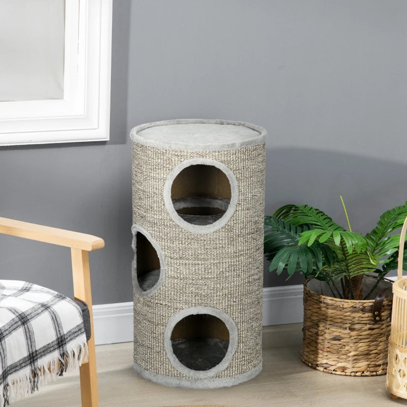 Arbre à chat tonneau gris design - Bofélin - 2