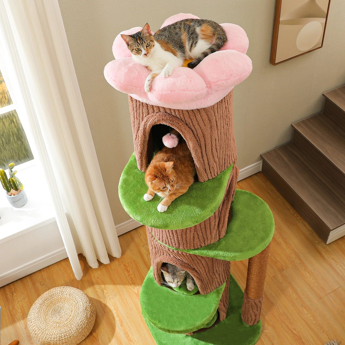 Arbre à chat tonneau xxl fleur