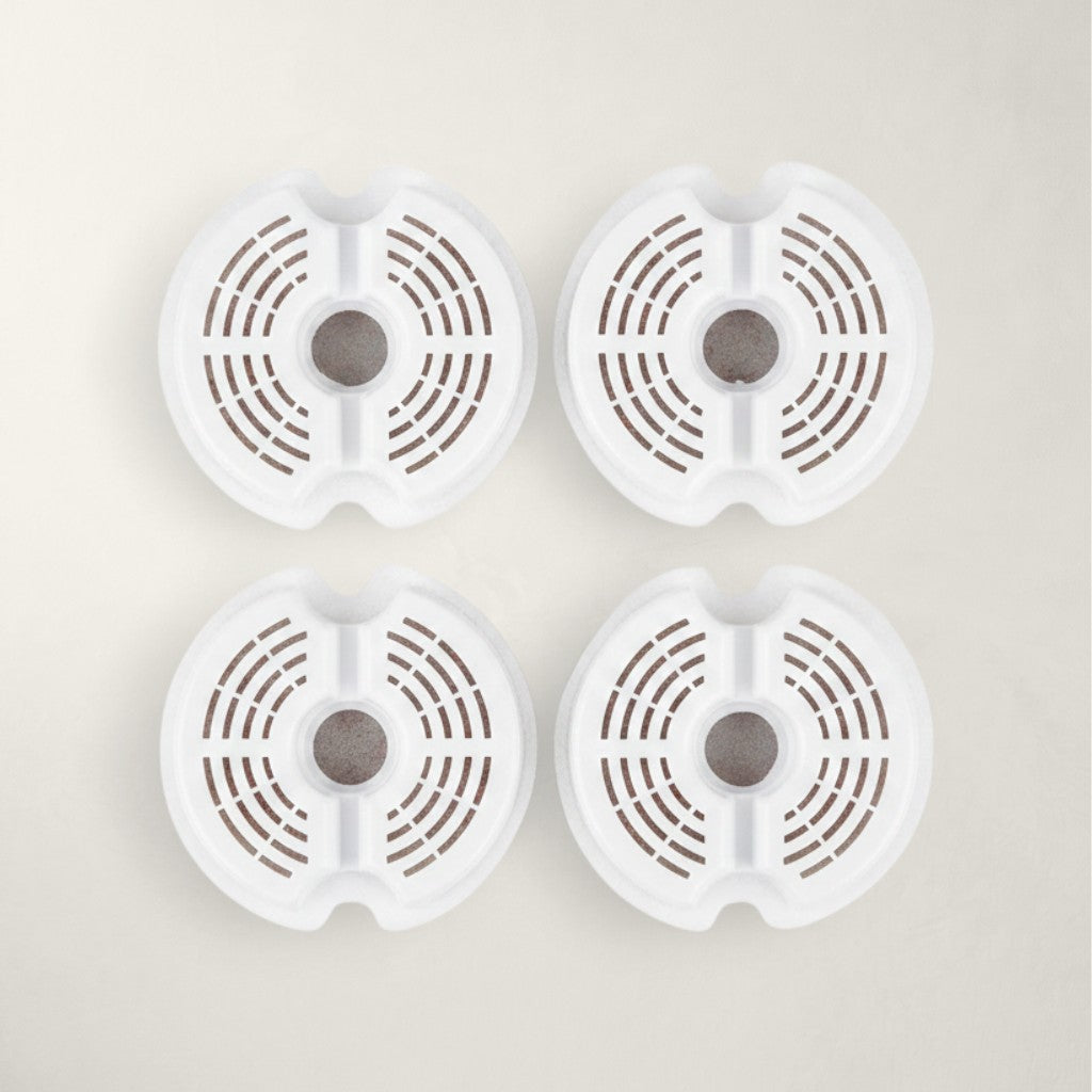 Pack de 4 filtres Bofélin en coton et charbon actif pour fontaine à eau pour chat
