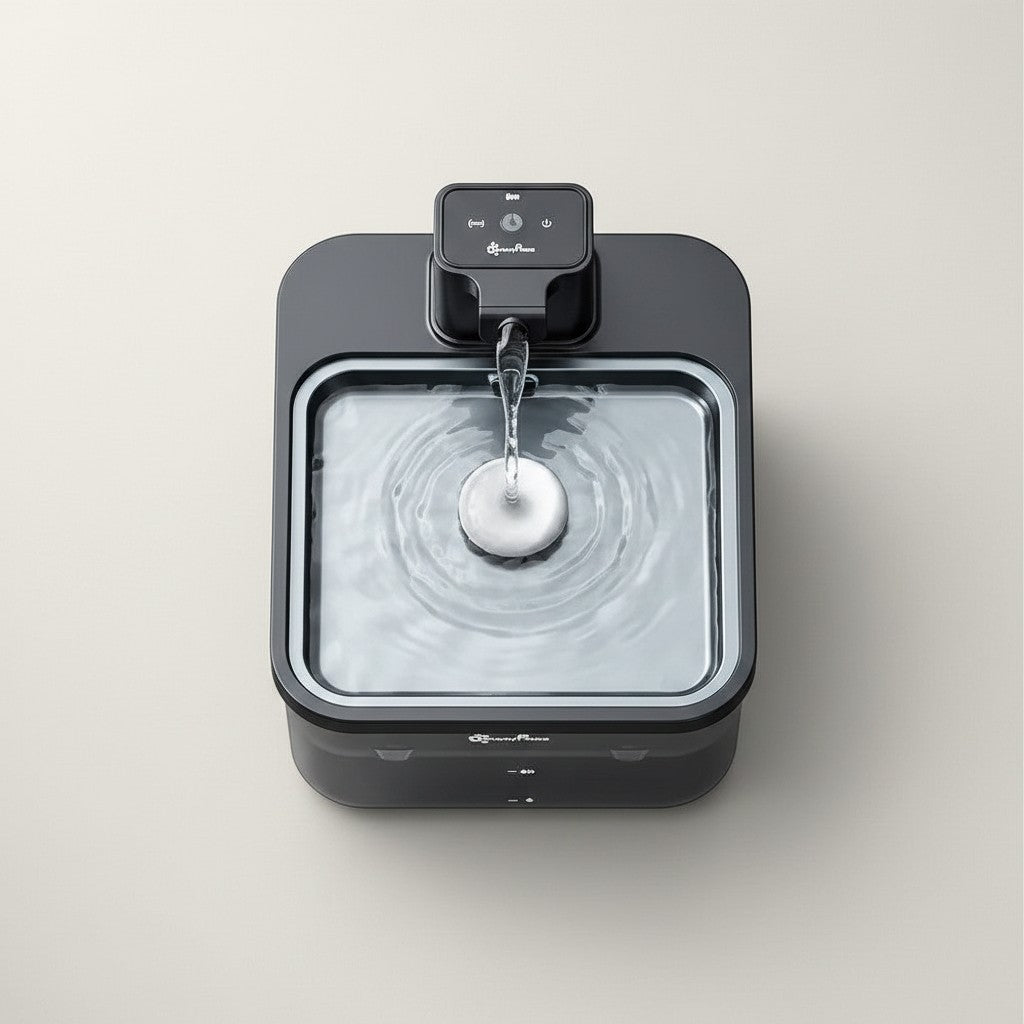Fontaine à eau sans fil Bofélin en inox noir avec capteur de mouvement et capacité de 2,5 litres pour chats