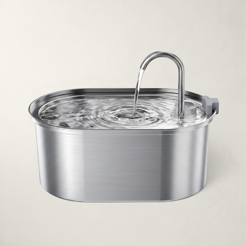 Fontaine à eau automatique Bofélin en acier inoxydable de 3L avec système de circulation continue pour chats