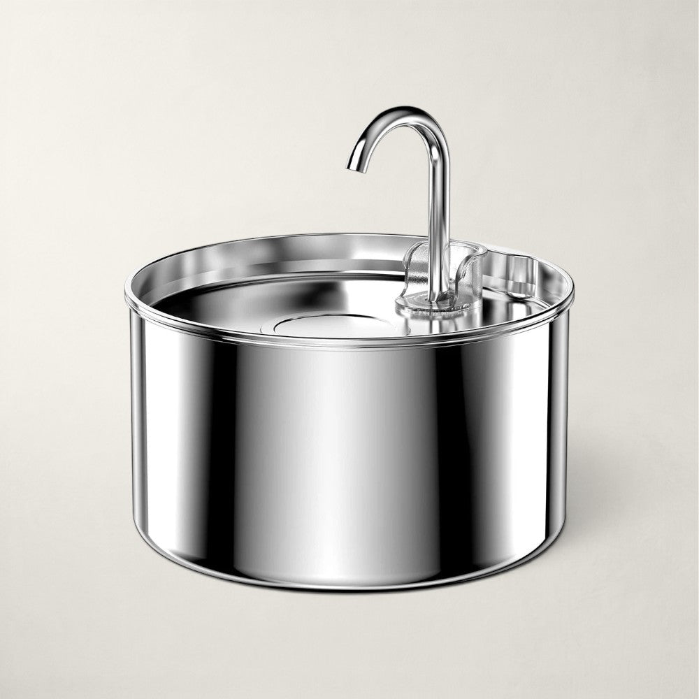 Fontaine à eau Bofélin pour chat en acier inoxydable avec système de cascade et capacité de 2 litres