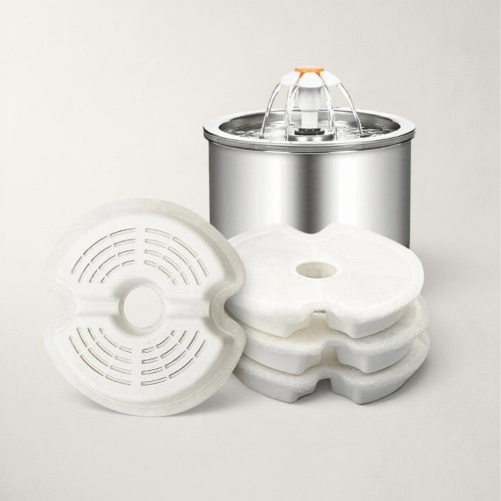 Fontaine à eau Bofélin en inox avec fleur et filtres de rechange pour chat