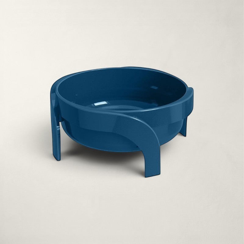 Gamelle surélevée Bofélin bleue pour chat en plastique incliné pour le confort cervical