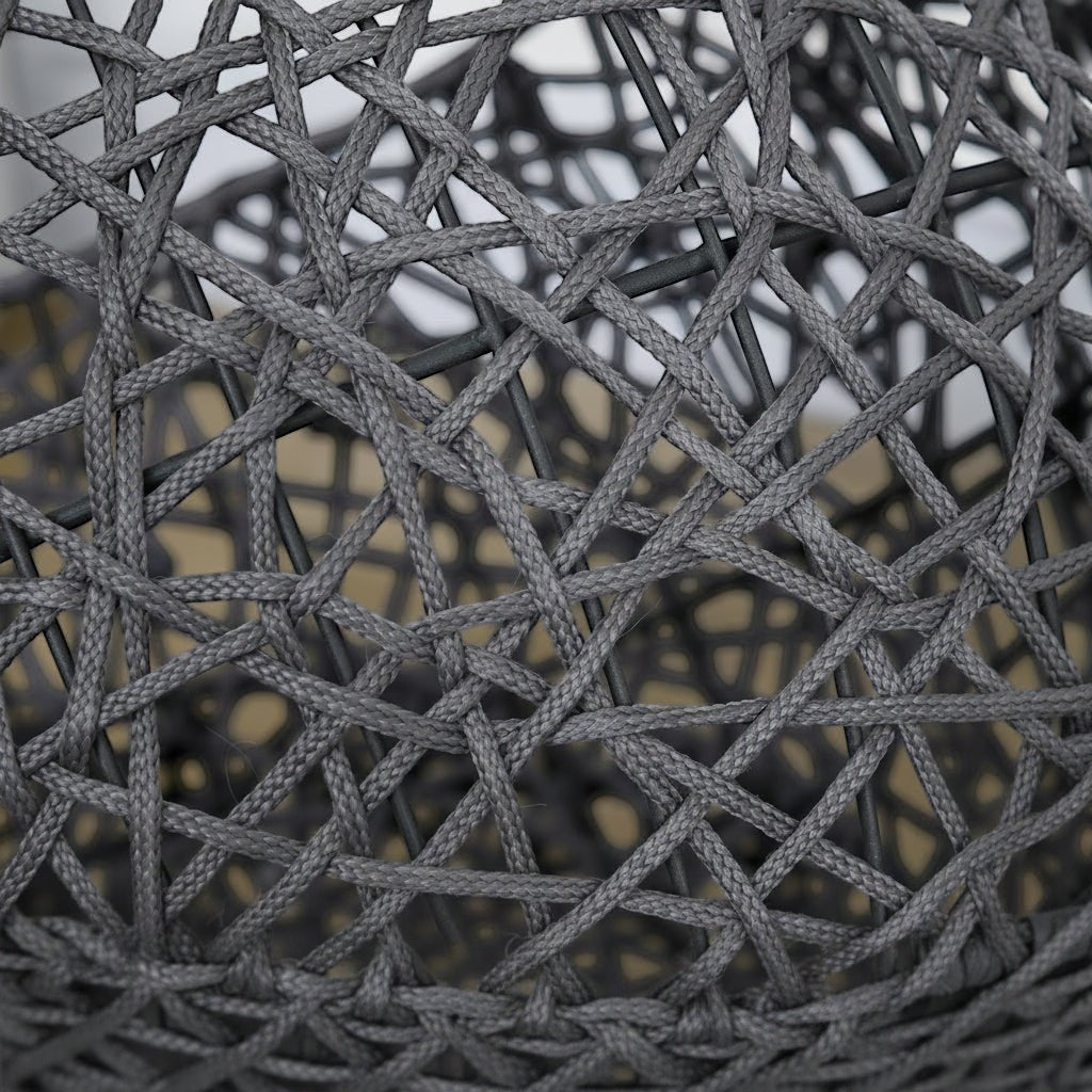Gros plan sur la structure en corde de polyester tressée gris anthracite de la niche pour chat Bofélin Image
