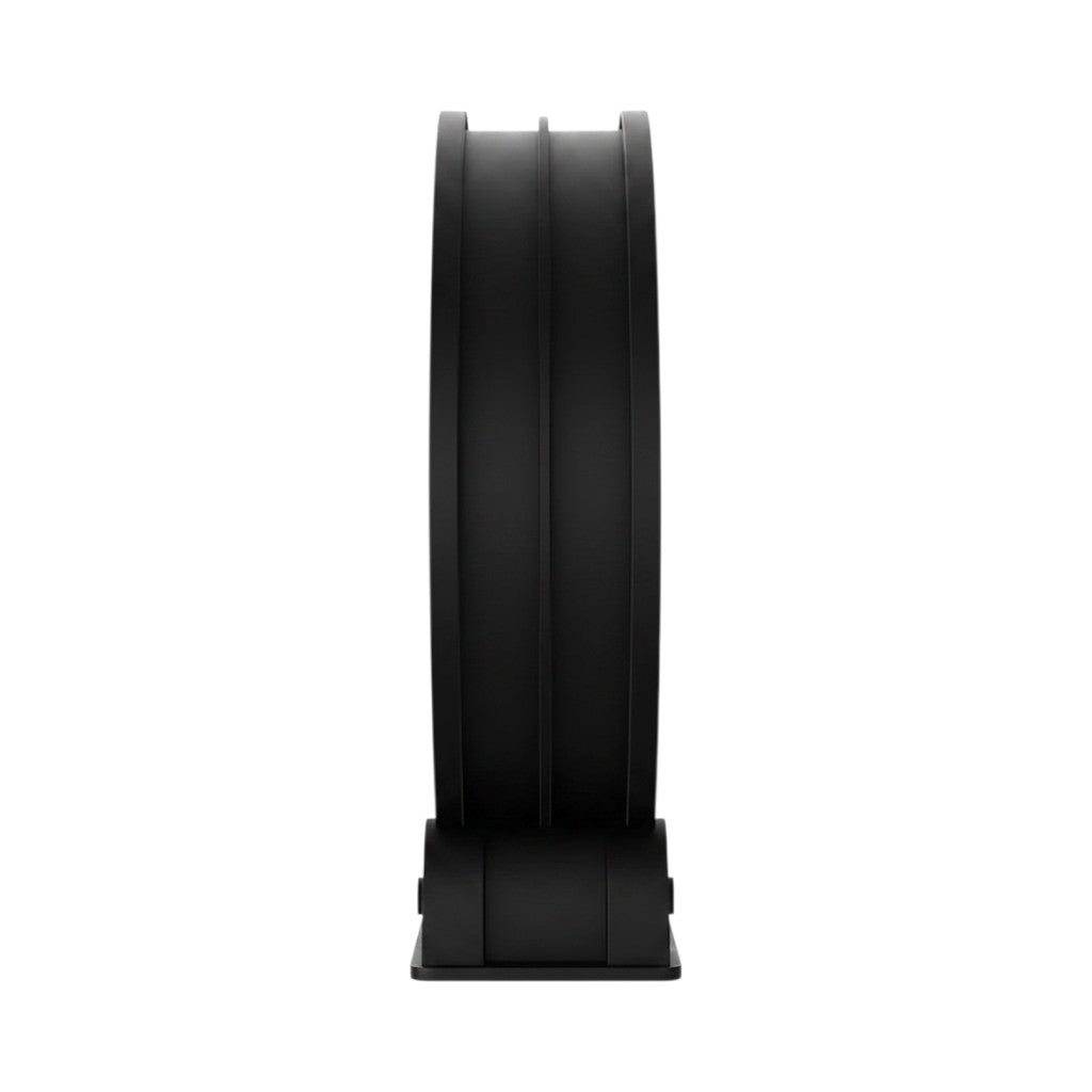 Roue d'exercice Bofélin noire pour chat avec tapis de course amovible et podomètre intégré, vue de profil
