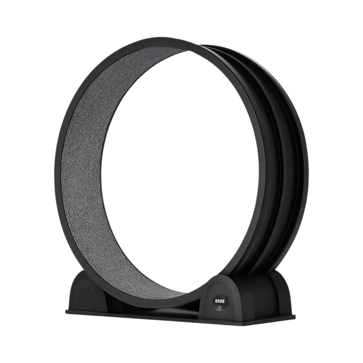 Roue d'exercice Bofélin noire pour chat avec tapis de course gris amovible et podomètre intégré