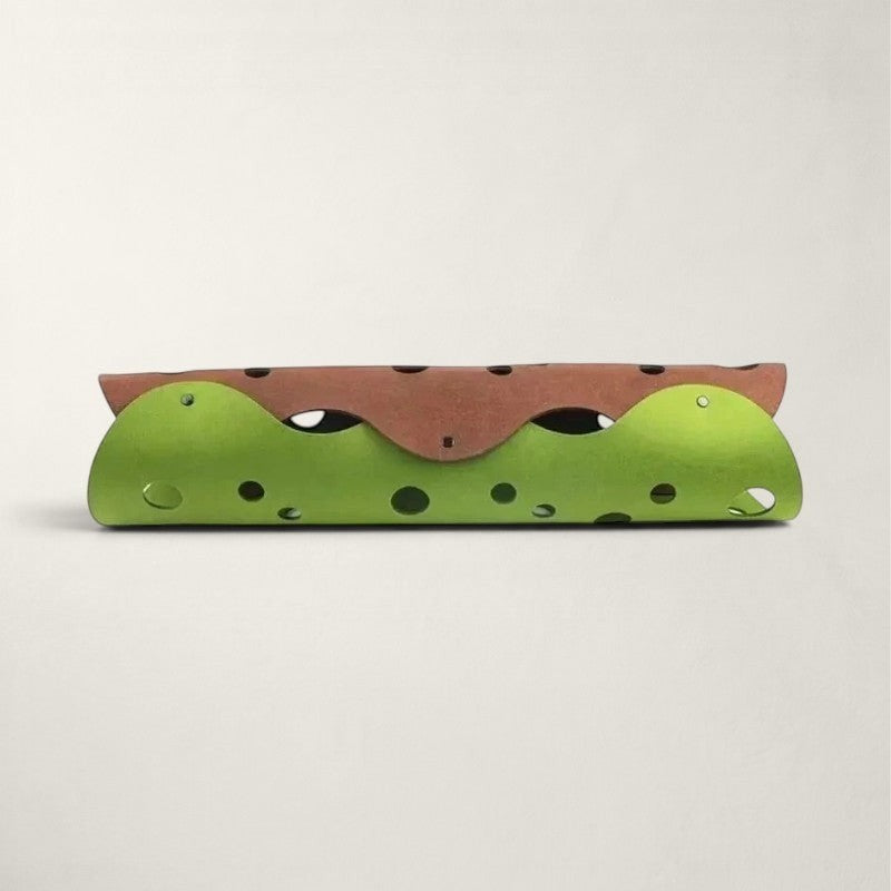 Tunnel de jeu modulable en feutre Bofélin vert et marron avec trous d'observation pour chat