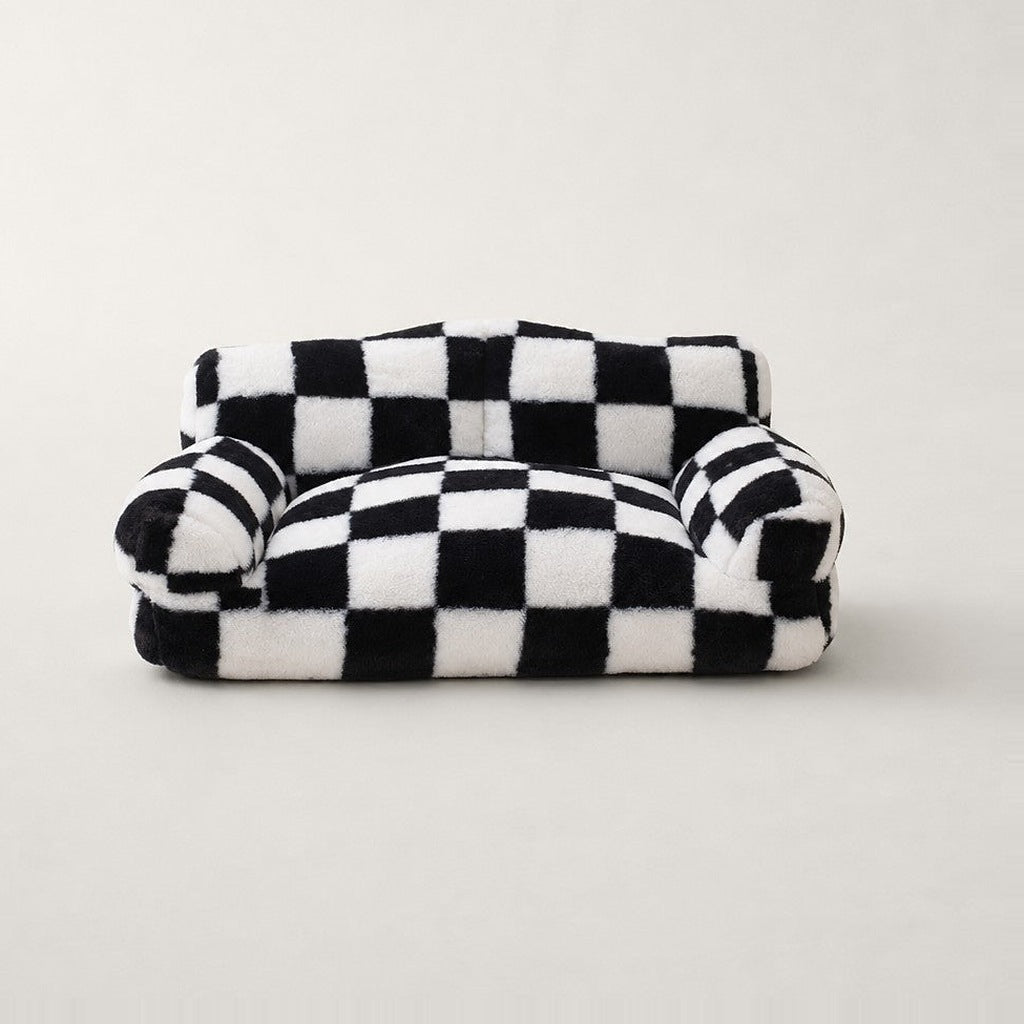Canapé pour chat damier noir et blanc Bruxelles Bofélin 6