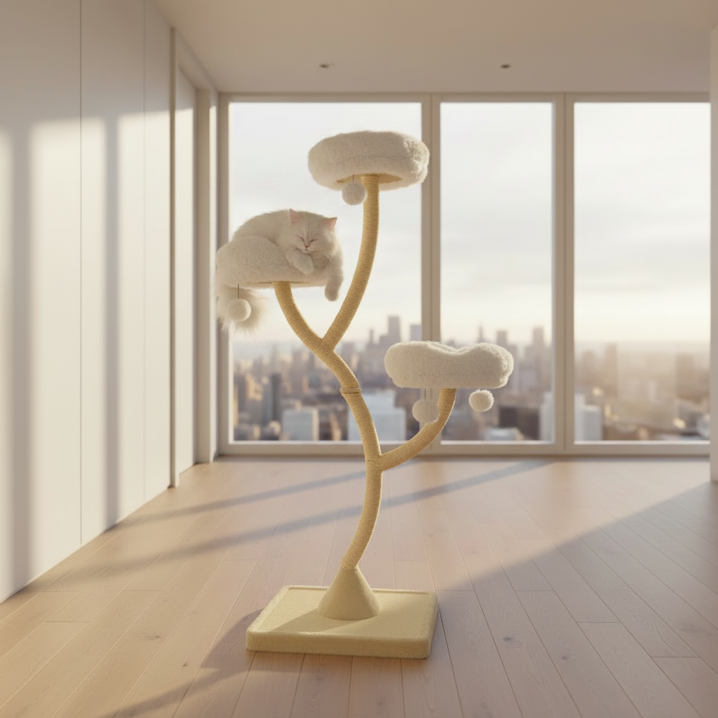 Design grand arbre à chat scandinave