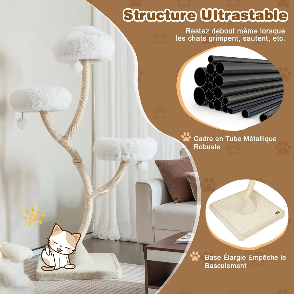 Design grand arbre à chat scandinave