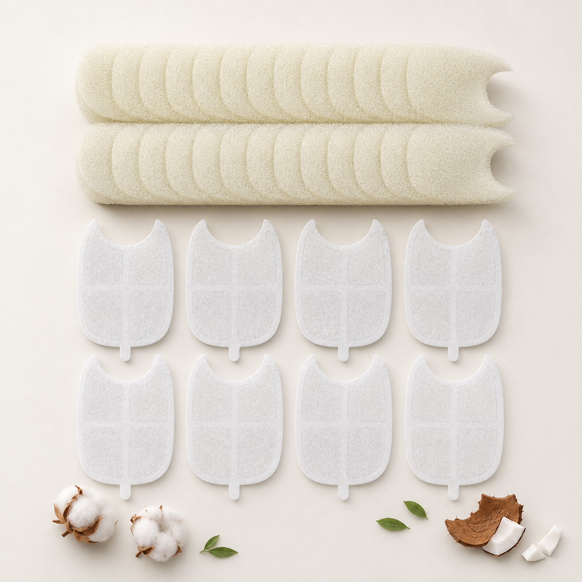 Pack de 8 cartouches filtrantes PURÉO et 2 éponges pour fontaine à eau chat en inox sans fil Image