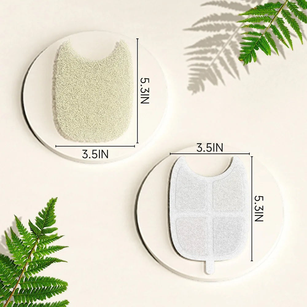 Dimensions du filtre et de l'éponge PURÉO : environ 13,5 x 9 cm