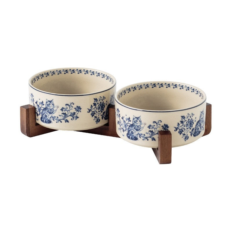 Gamelle chat en céramique motif bleu Limoges Bofélin 5