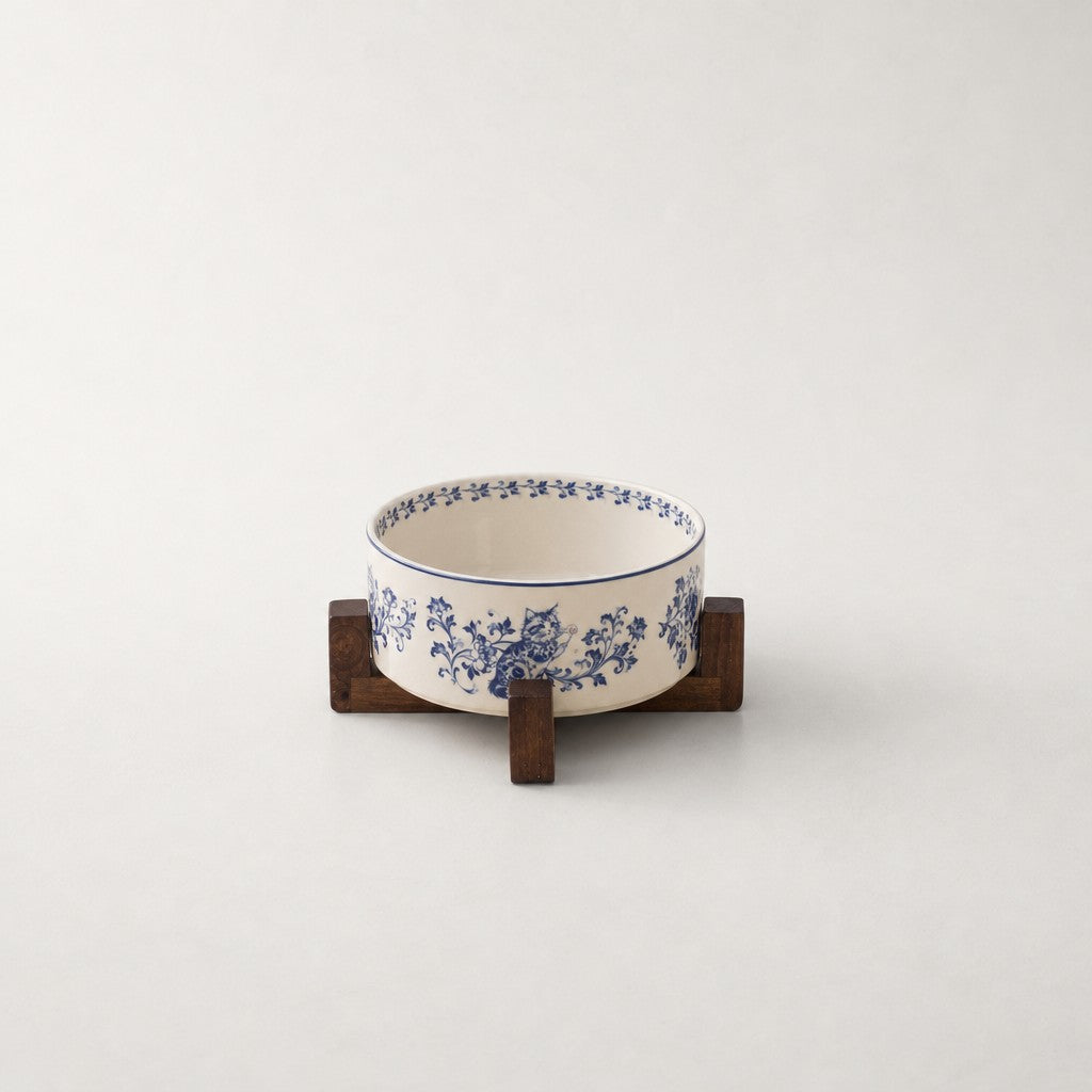 Gamelle chat en céramique motif bleu Limoges Bofélin 6