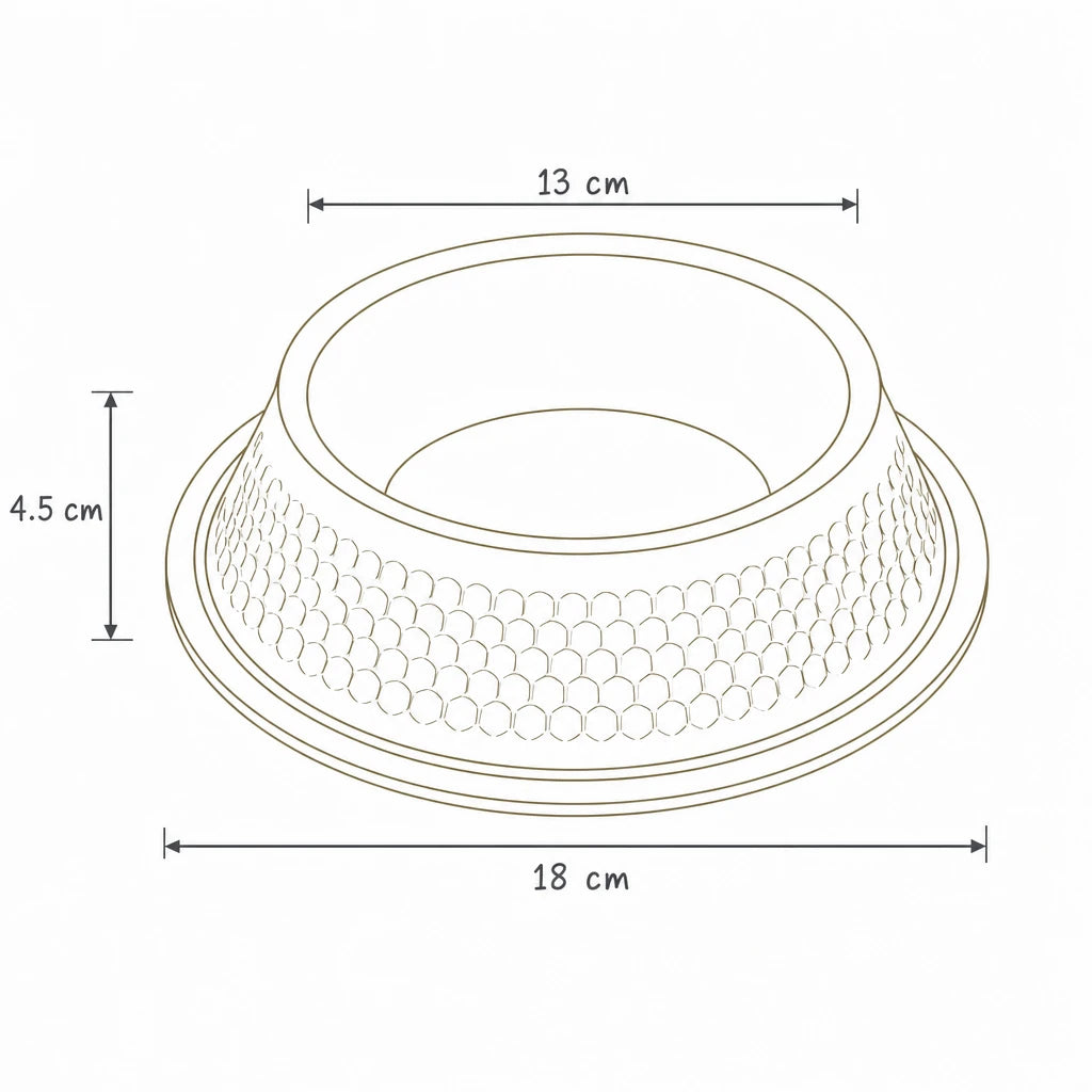 Dimensions de gamelle inox chat Upsala Bofélin, schéma coté
