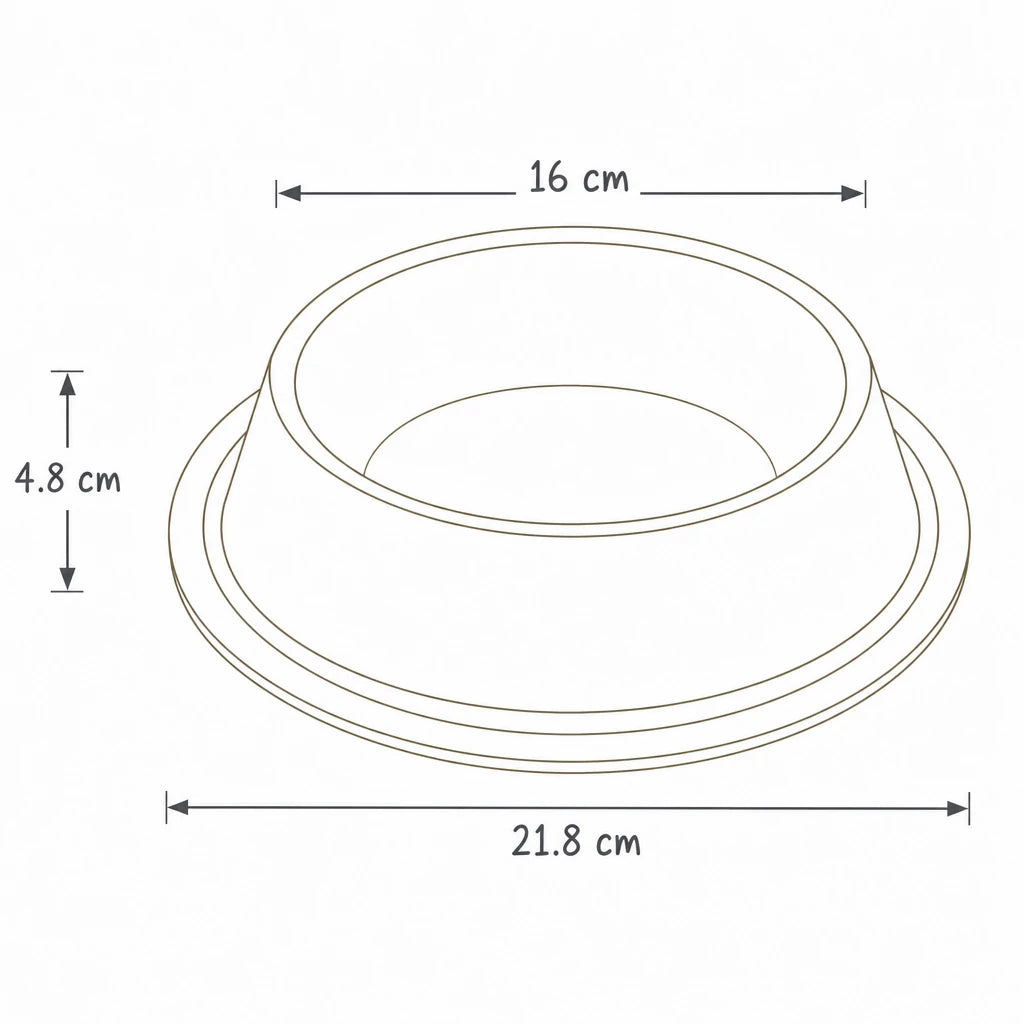 Dimensions de gamelle inox chat Upsala Bofélin, schéma coté