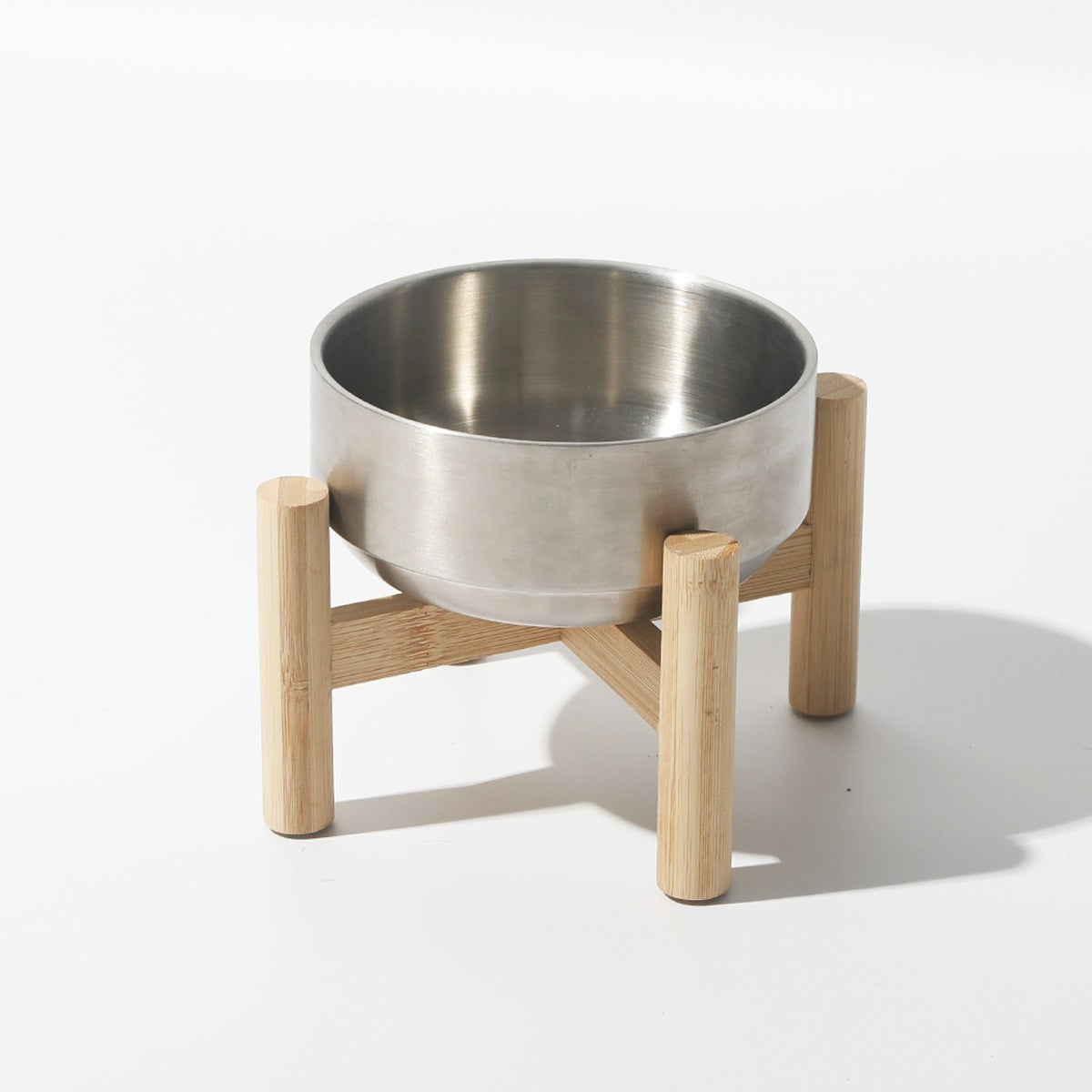 Gamelle inox surélevée sur support bois Lund Bofélin