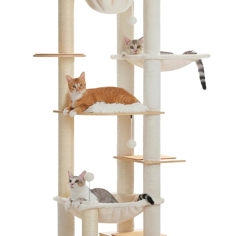 Grand arbre à chat sol plafond beige - Bofélin - 4 Image