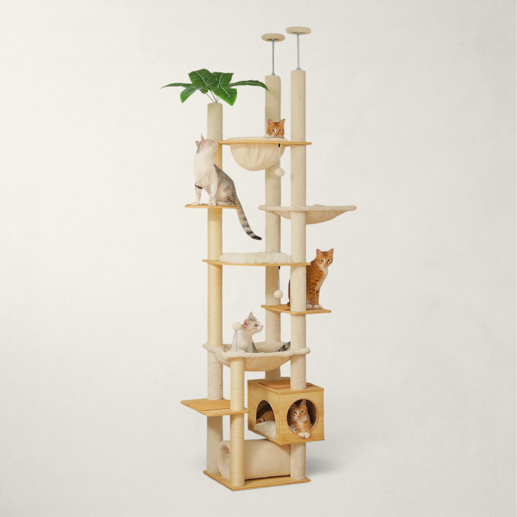 Grand arbre à chat sol plafond beige - Bofélin - 6