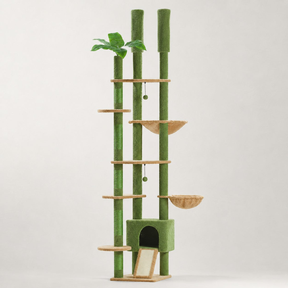 Grand arbre à chat sol plafond vert - Bofélin Image
