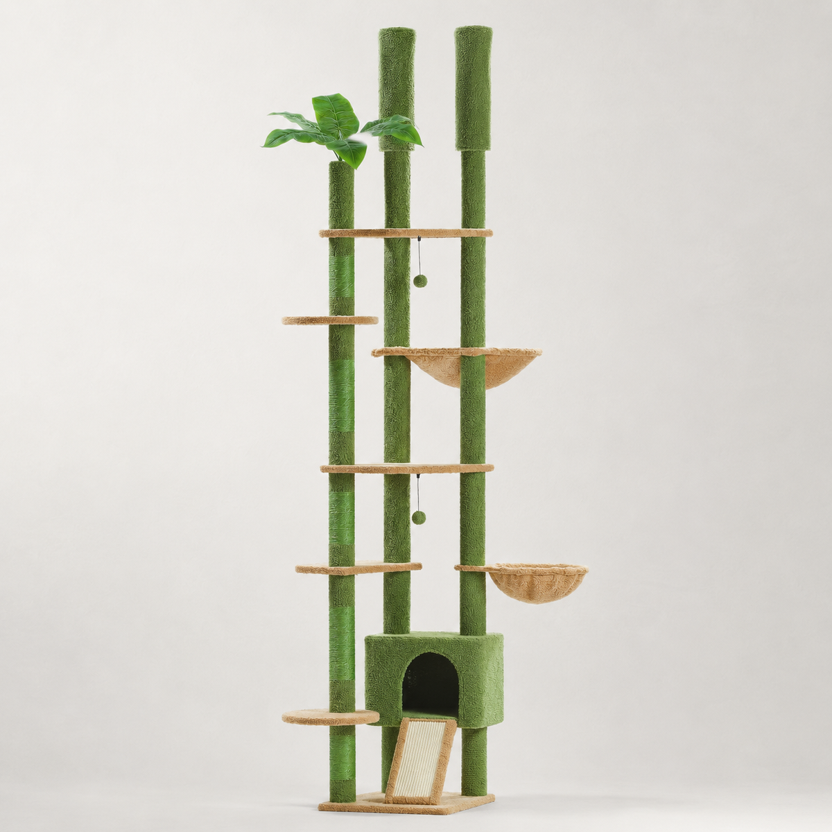 Grand arbre à chat sol plafond vert - Bofélin