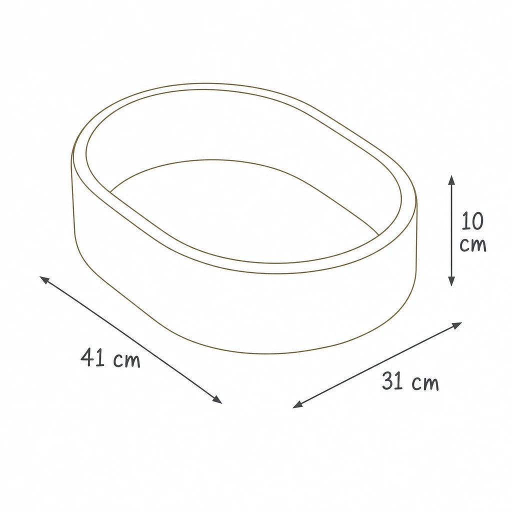 Dimensions du griffoir 2 en 1 Java Bofélin : 41 cm de long, 31 cm de large et 10 cm de haut