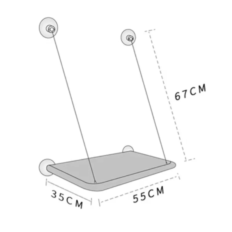 Schéma des dimensions du hamac de fenêtre pour chat Capri – Bofélin