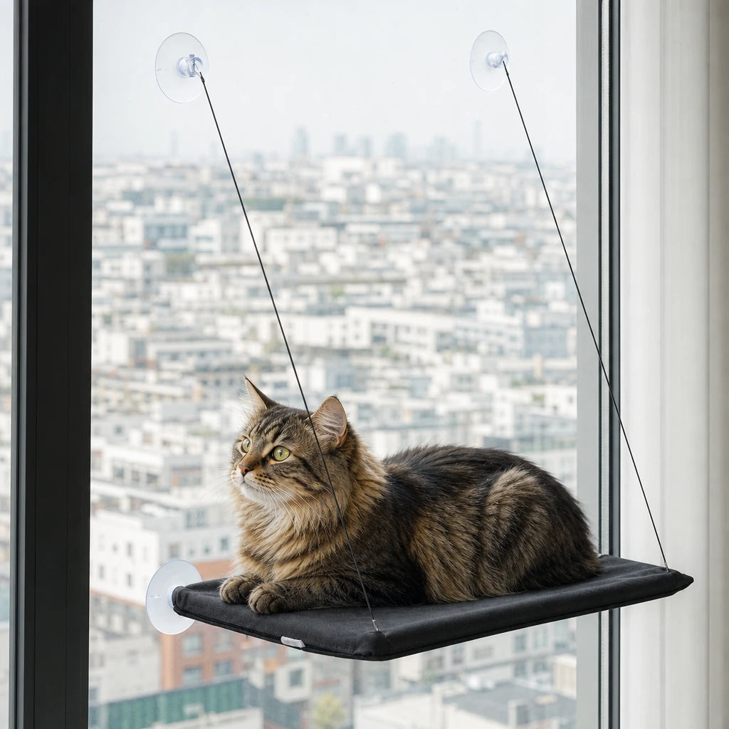 Hamac pour chat fenêtre Capri Bofélin en situation