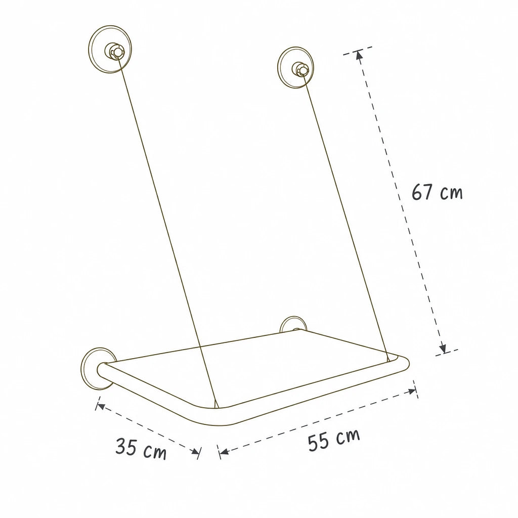 Dimensions de hamac pour chat fenêtre Capri Bofélin, schéma coté