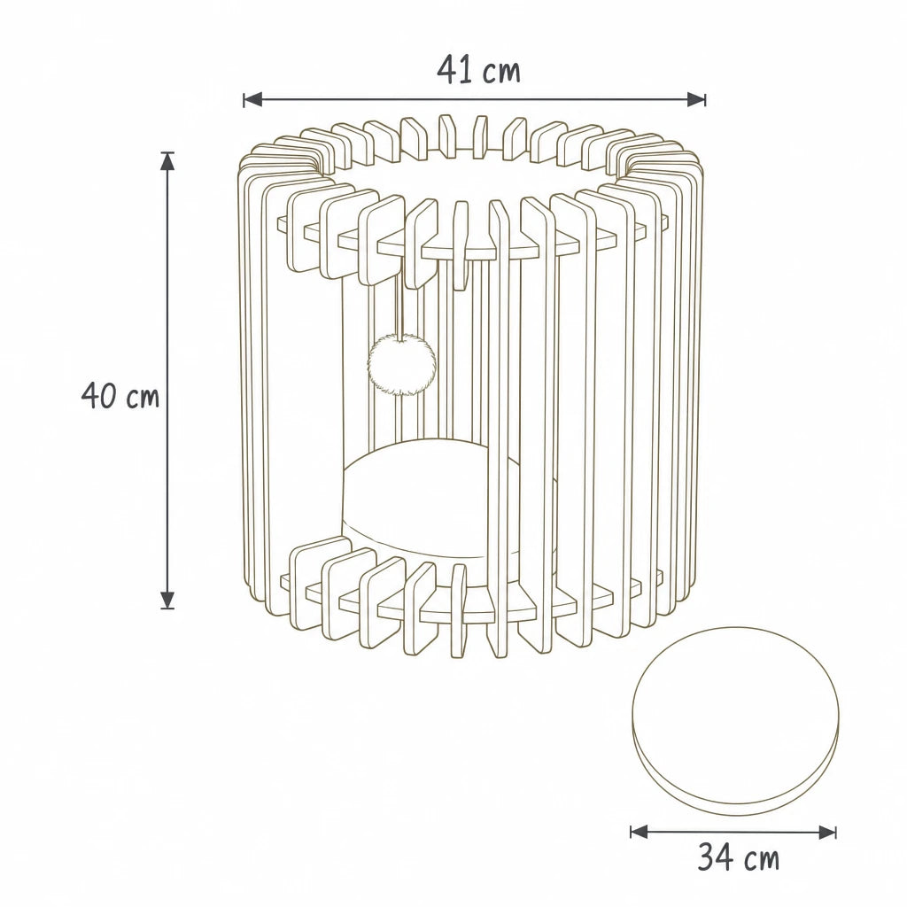 Dimensions de niche design pour chat Amalfi Bofélin, schéma coté