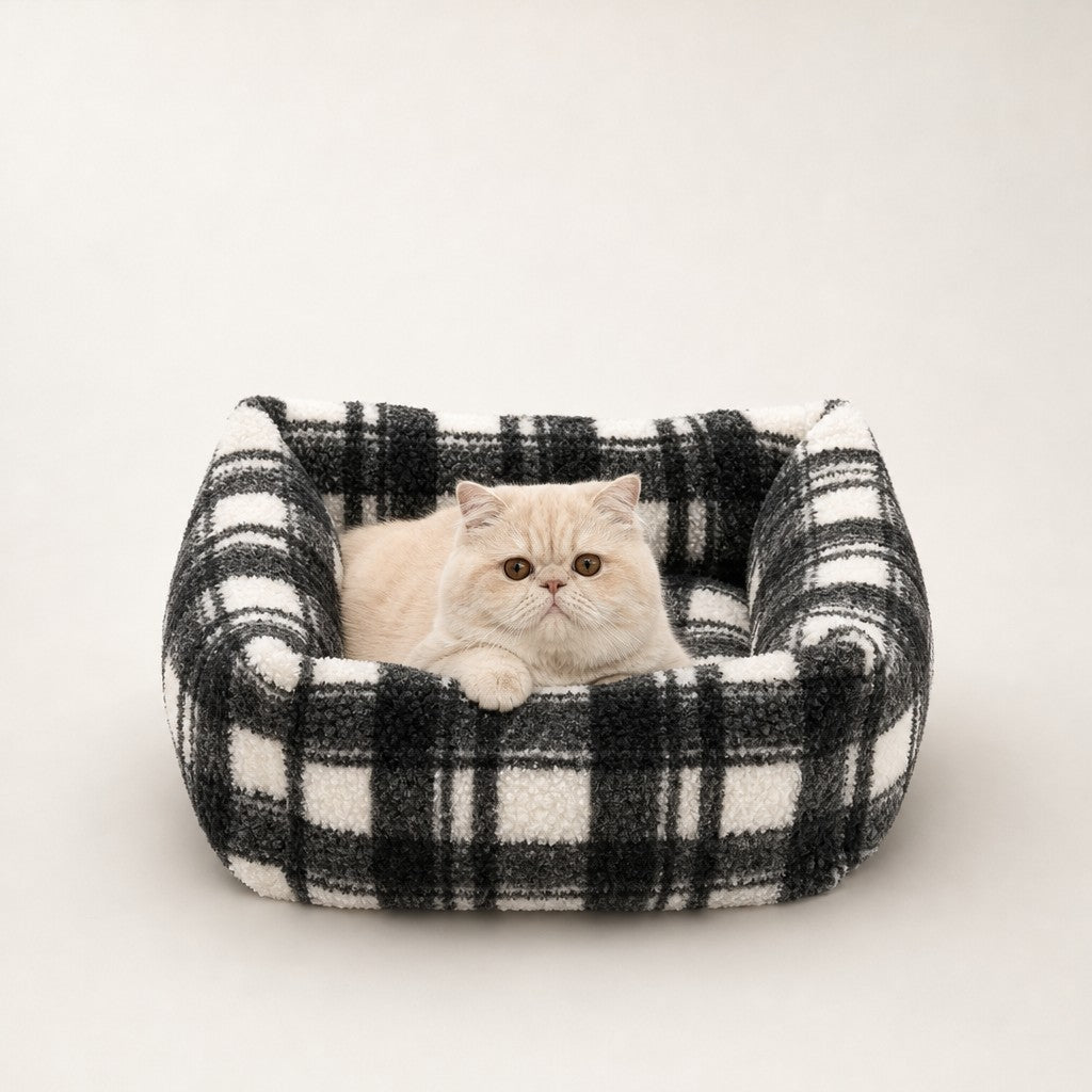 Panier carré écossais pour chat Edimbourg Bofélin 7
