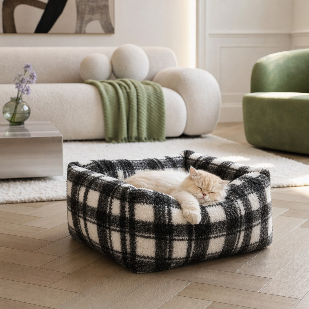 Panier carré écossais pour chat Edimbourg Bofélin 9