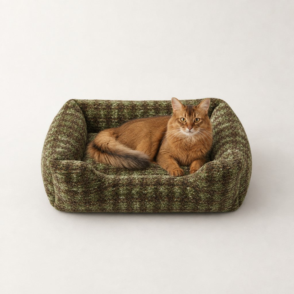 Panier carré pour chat à carreaux vintage Inverness Bofélin 19
