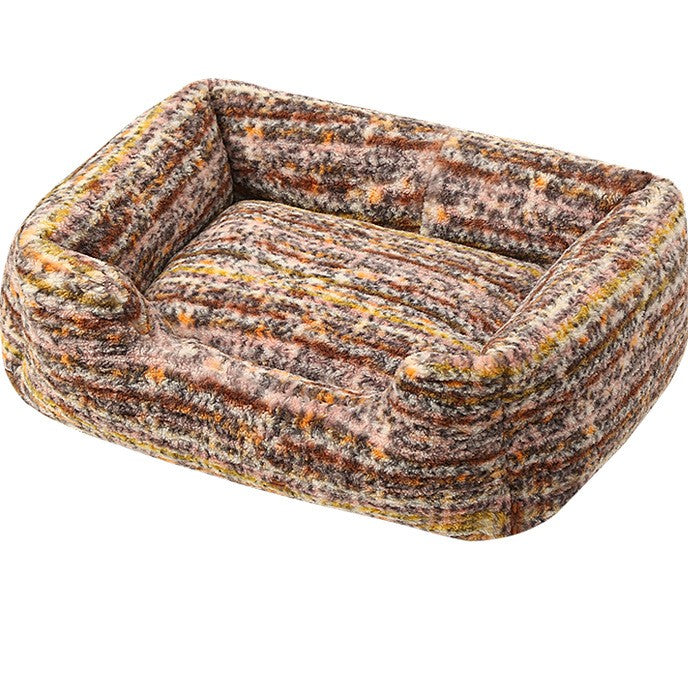 Panier carré pour chat à carreaux vintage Inverness Bofélin 2