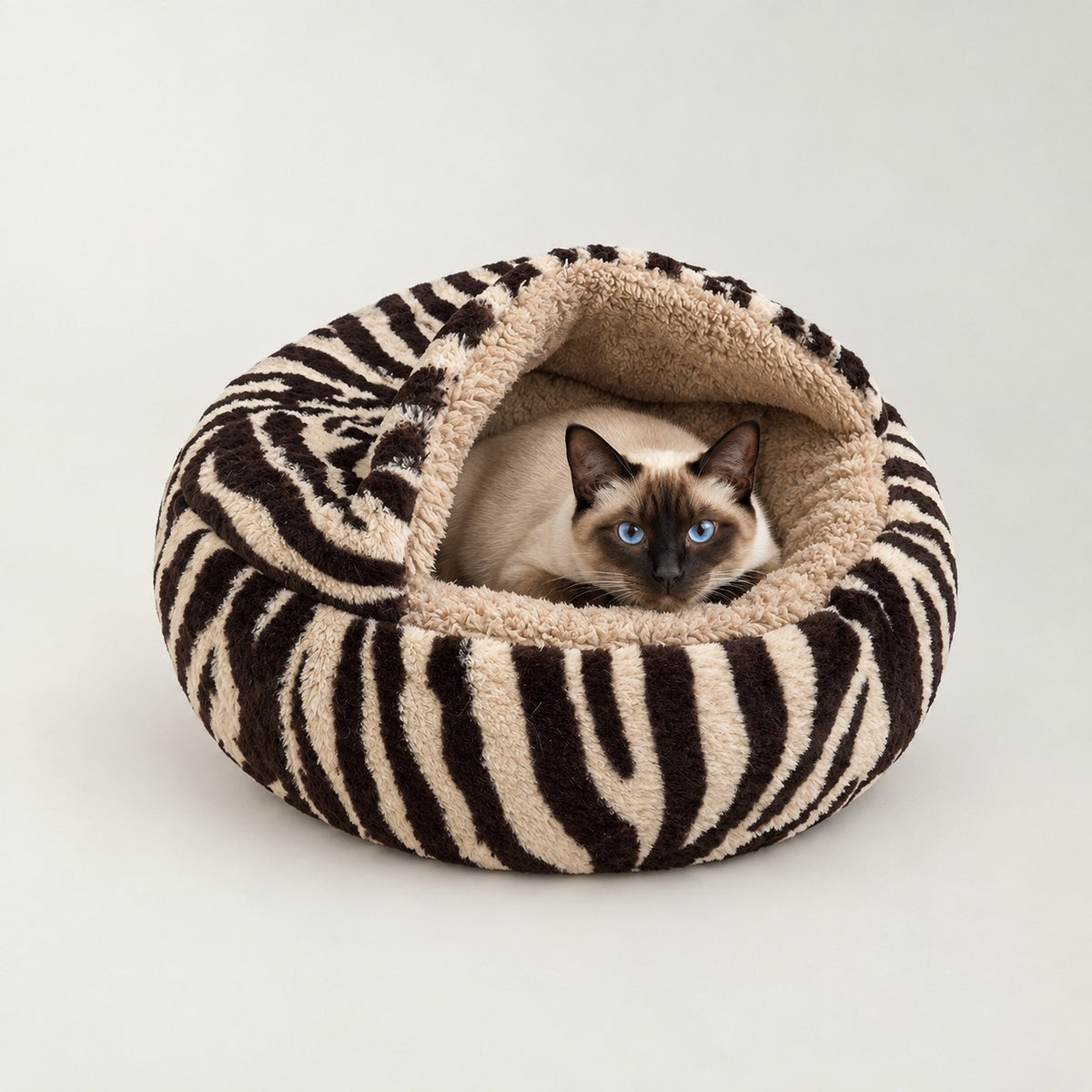 Panier chat fermé motif zèbre Zanzibar Bofélin 6