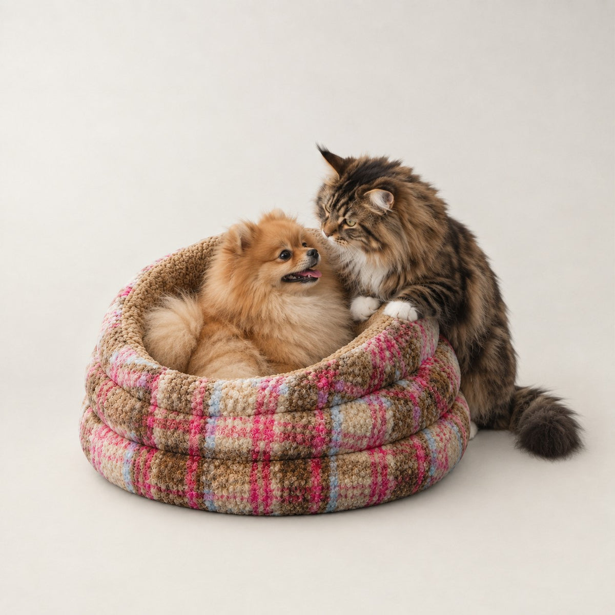 Panier chat original à carreaux Cambridge Bofélin 16