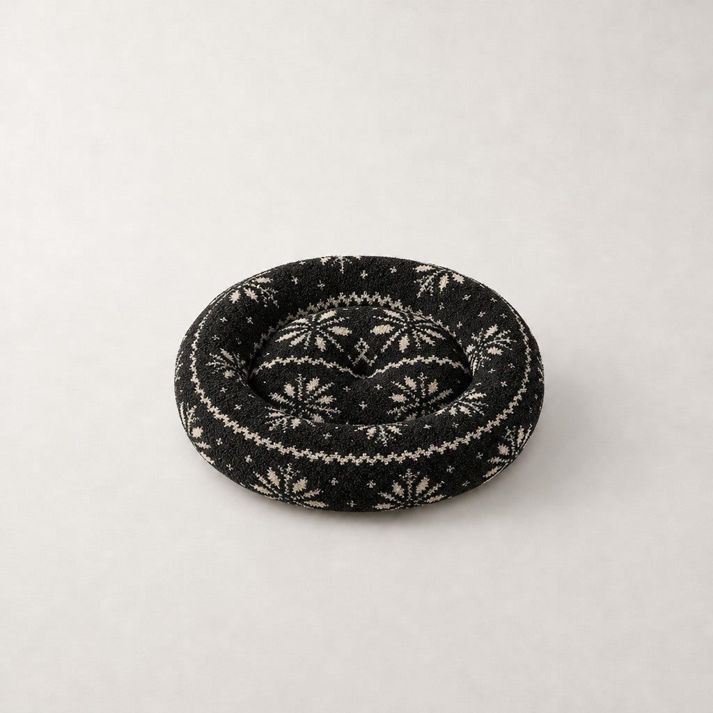 Panier rond pour chat motif de Noël Strasbourg Bofélin 12