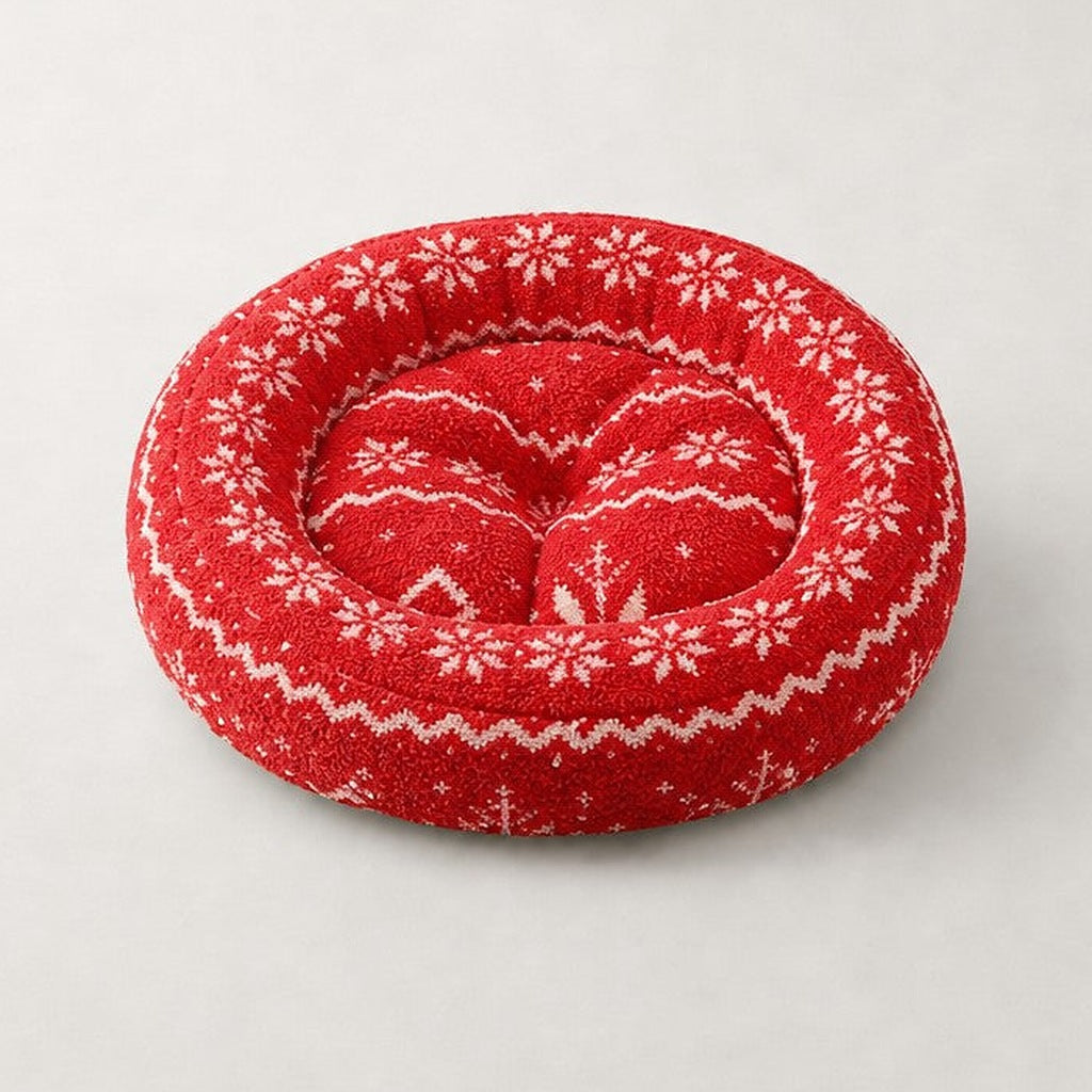 Panier rond pour chat motif de Noël Strasbourg Bofélin 13