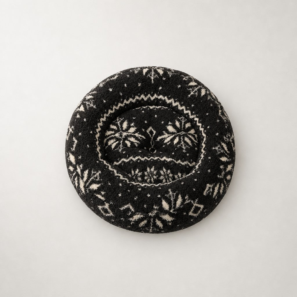 Panier rond pour chat motif de Noël Strasbourg Bofélin 24