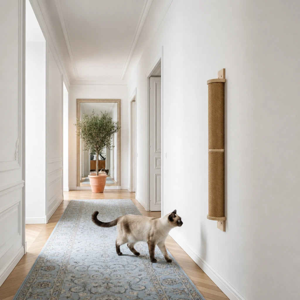 Poteau griffoir mural pour chat Riga Bofélin en situation