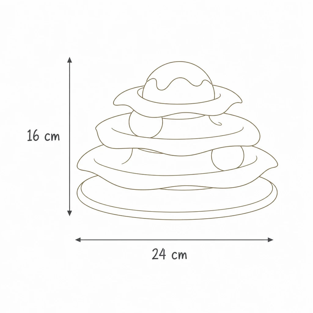 Dimensions de tour de jeu pour chat avec balle Valence Bofélin, schéma coté