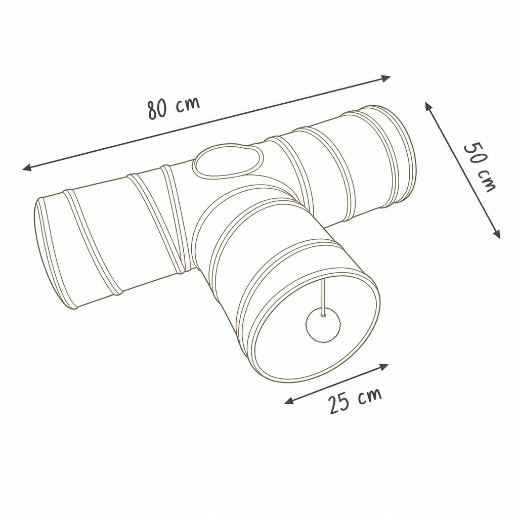 Dimensions de tunnel chat xxl Ancone Bofélin, schéma coté